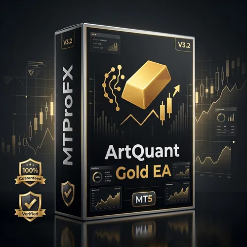 ArtQuant Gold EA MT5 V3.2 Scalping Gold Trading Robot – Myfxbook Verified | Advanced MT5 Expert Advisor